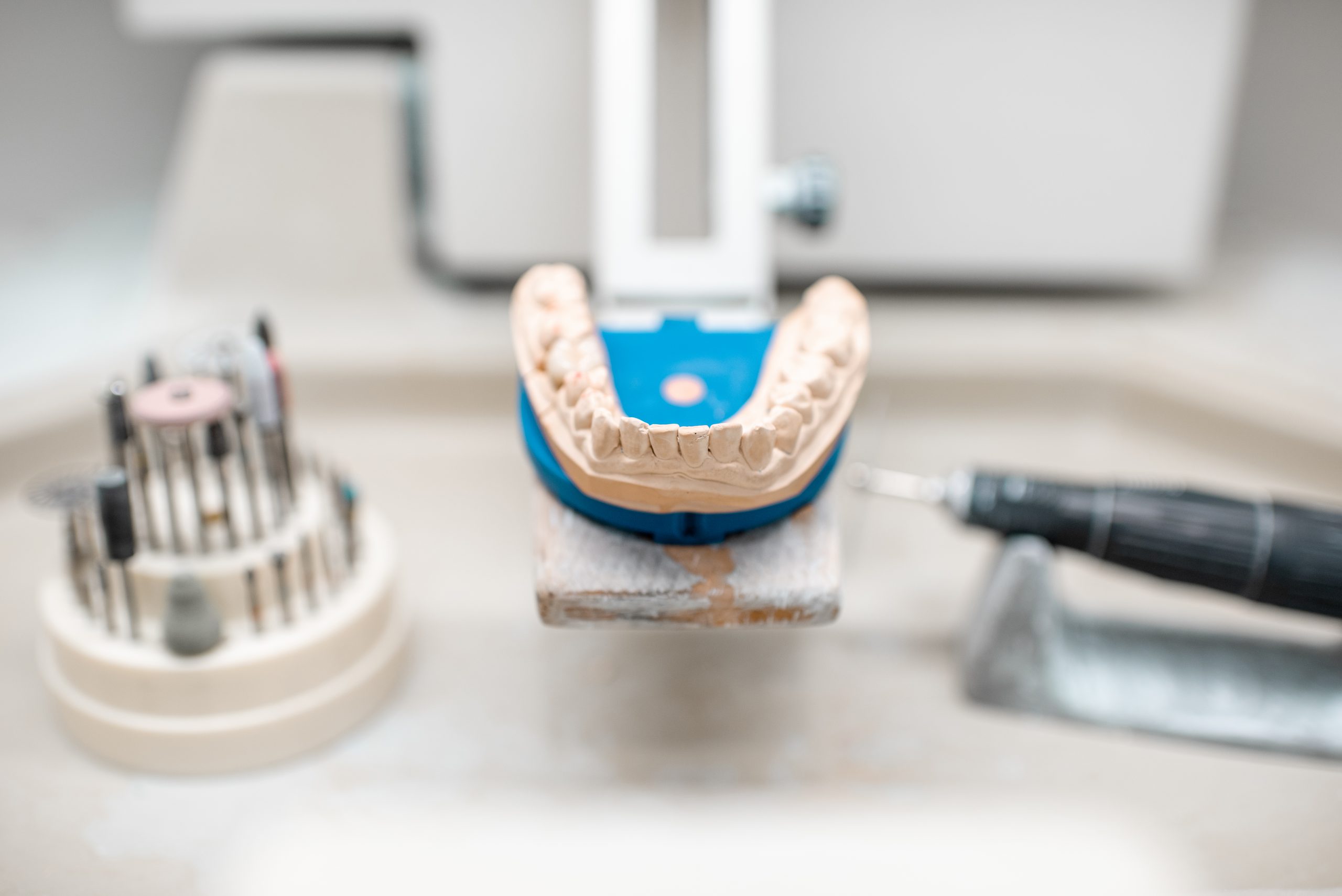 Dental prosthesis on table
