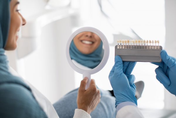 Woman after smile design operation