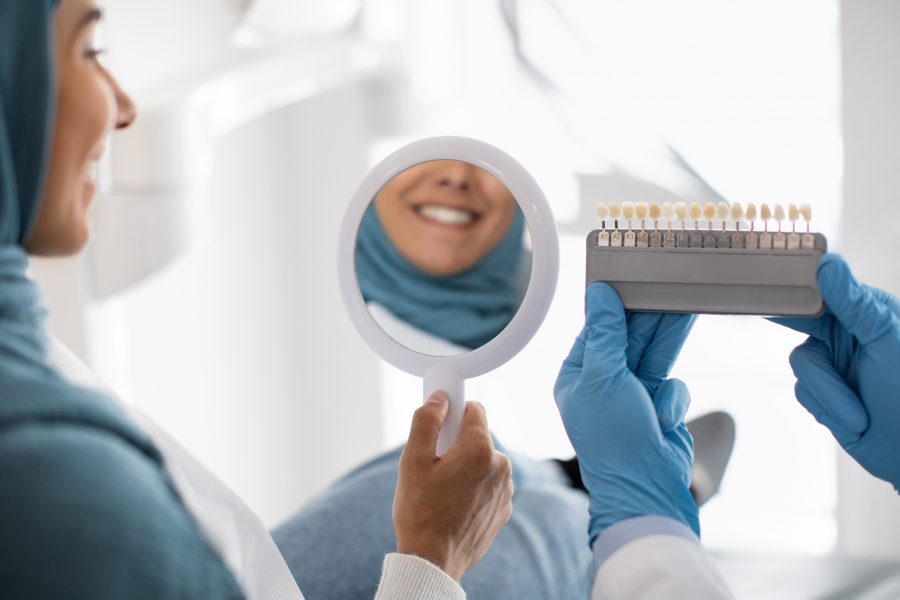 Woman after smile design operation