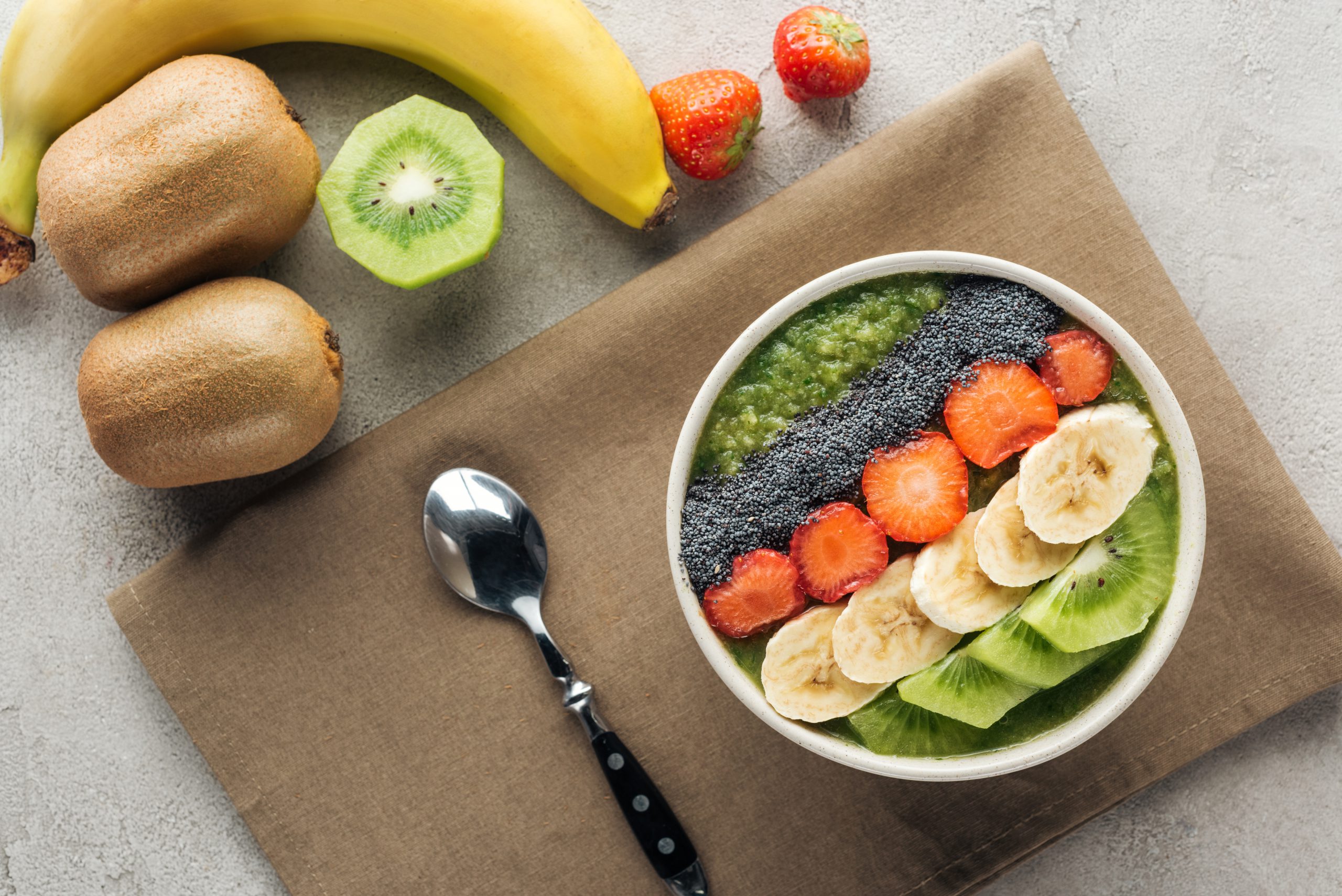Healthy looking delicious fruit bowl