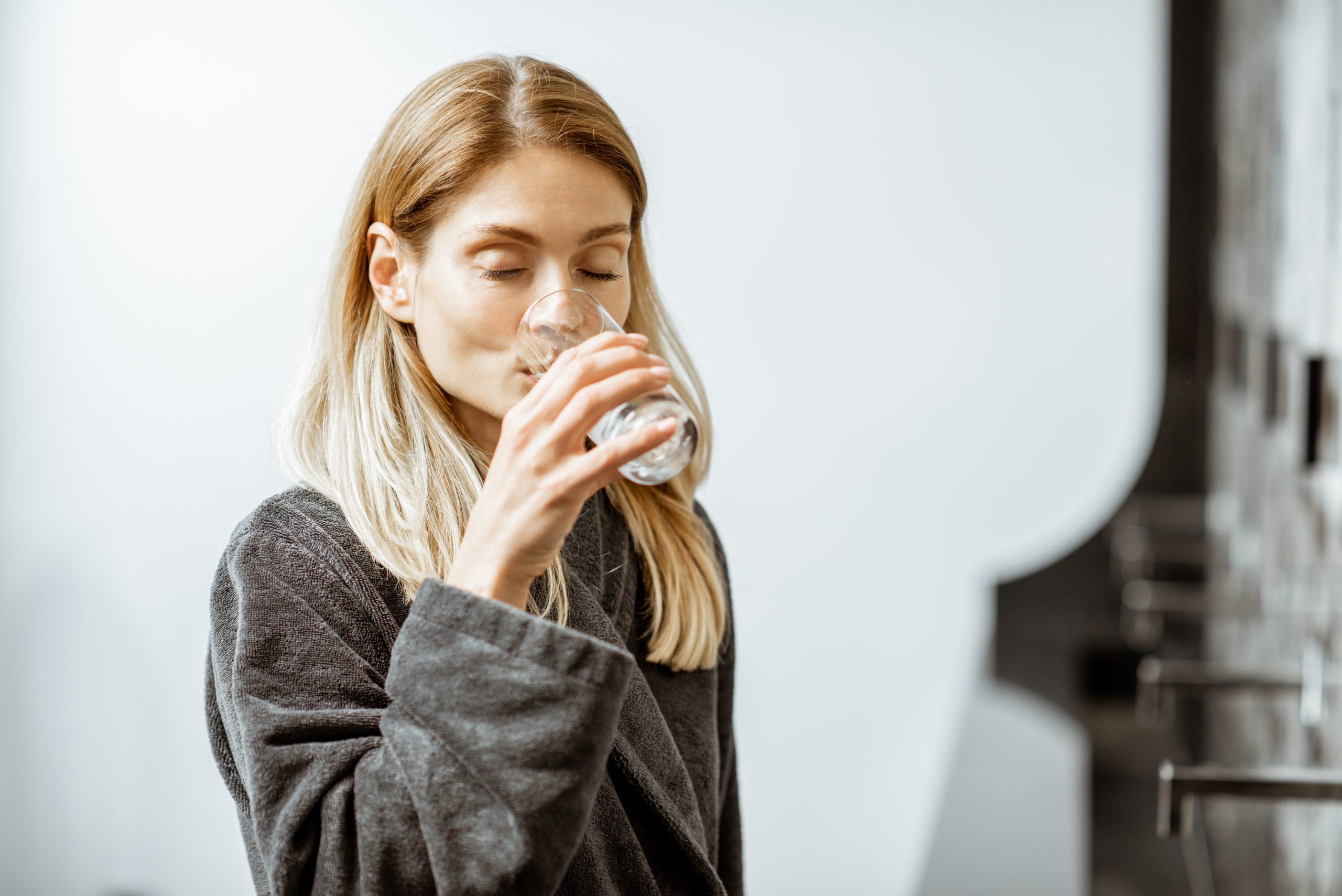 Woman drinking water