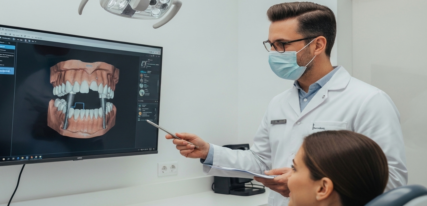 Implants Dentaires Espagne : la phase de consultation et de planification avec un scanner 3D.