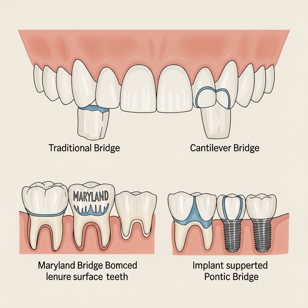 Comparación de Tipos de Puentes Dentales Precio de Puente Dental: Conoce los distintos tipos de puentes para restaurar la función y estética.