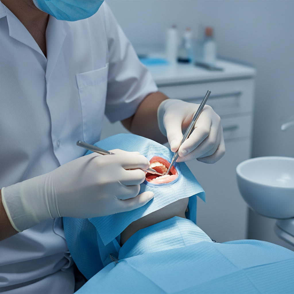 Cirugía de Encías: Periodoncista experto operando cuidadosamente para restaurar la salud gingival del paciente.