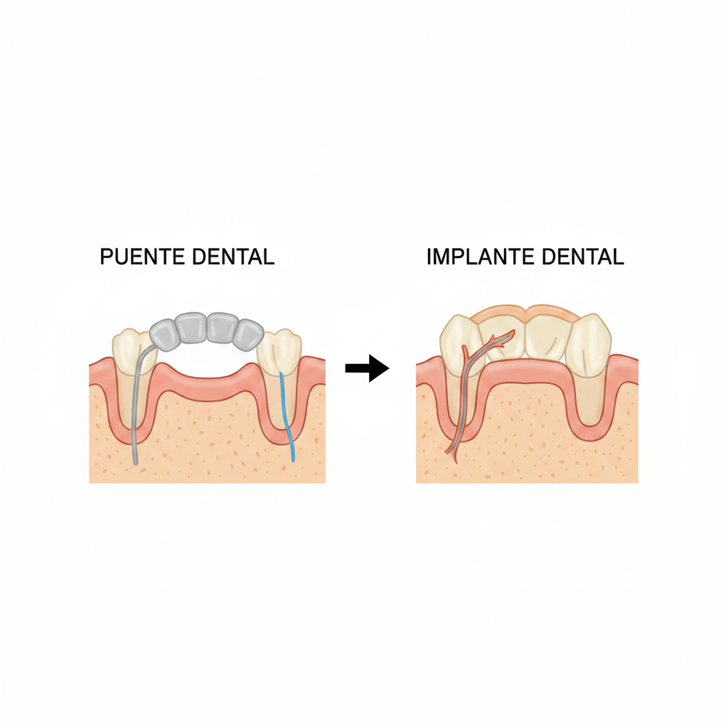 Puente Dental vs Implante: Visualización de las estructuras y diferencias clave entre ambas soluciones dentales