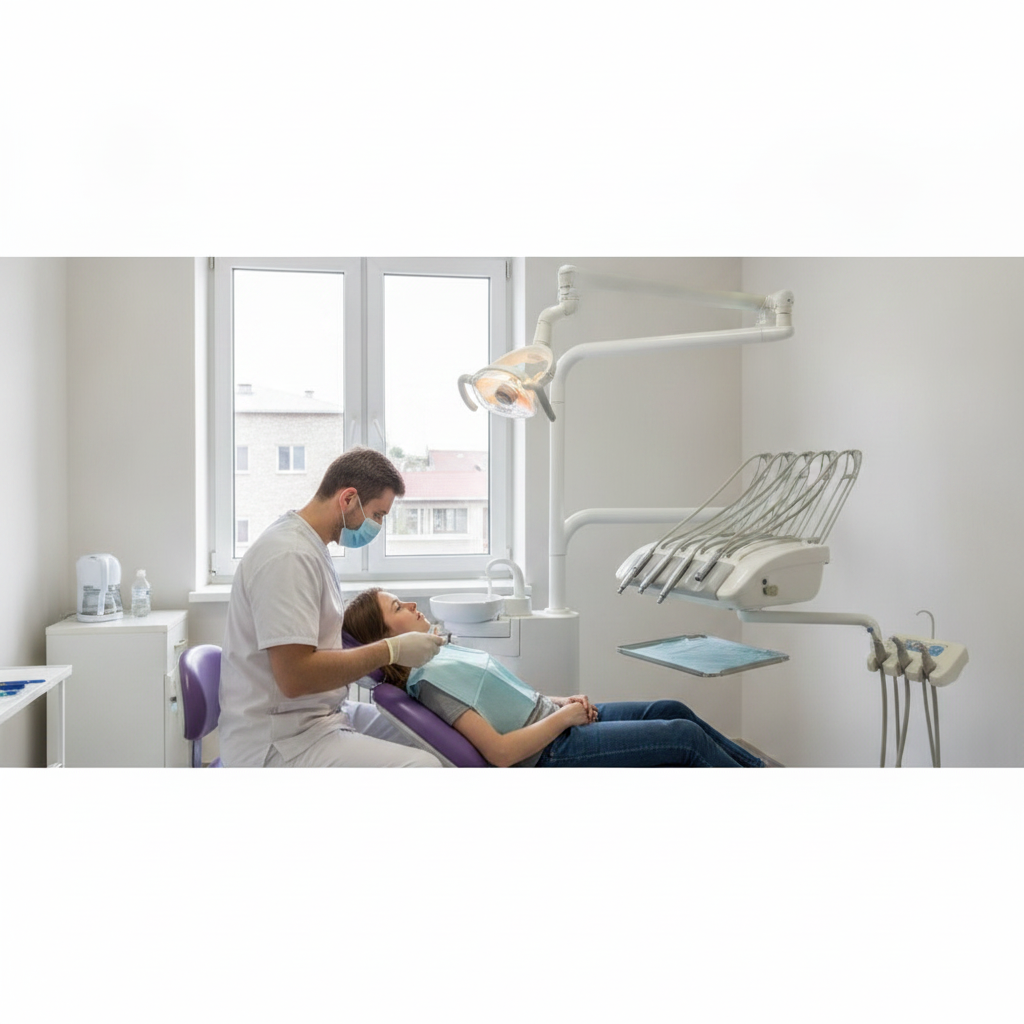 Blanqueamiento Dental Barcelona Precio, un paciente recibe tratamiento avanzado con luz LED en clínica moderna para resultados rápidos.