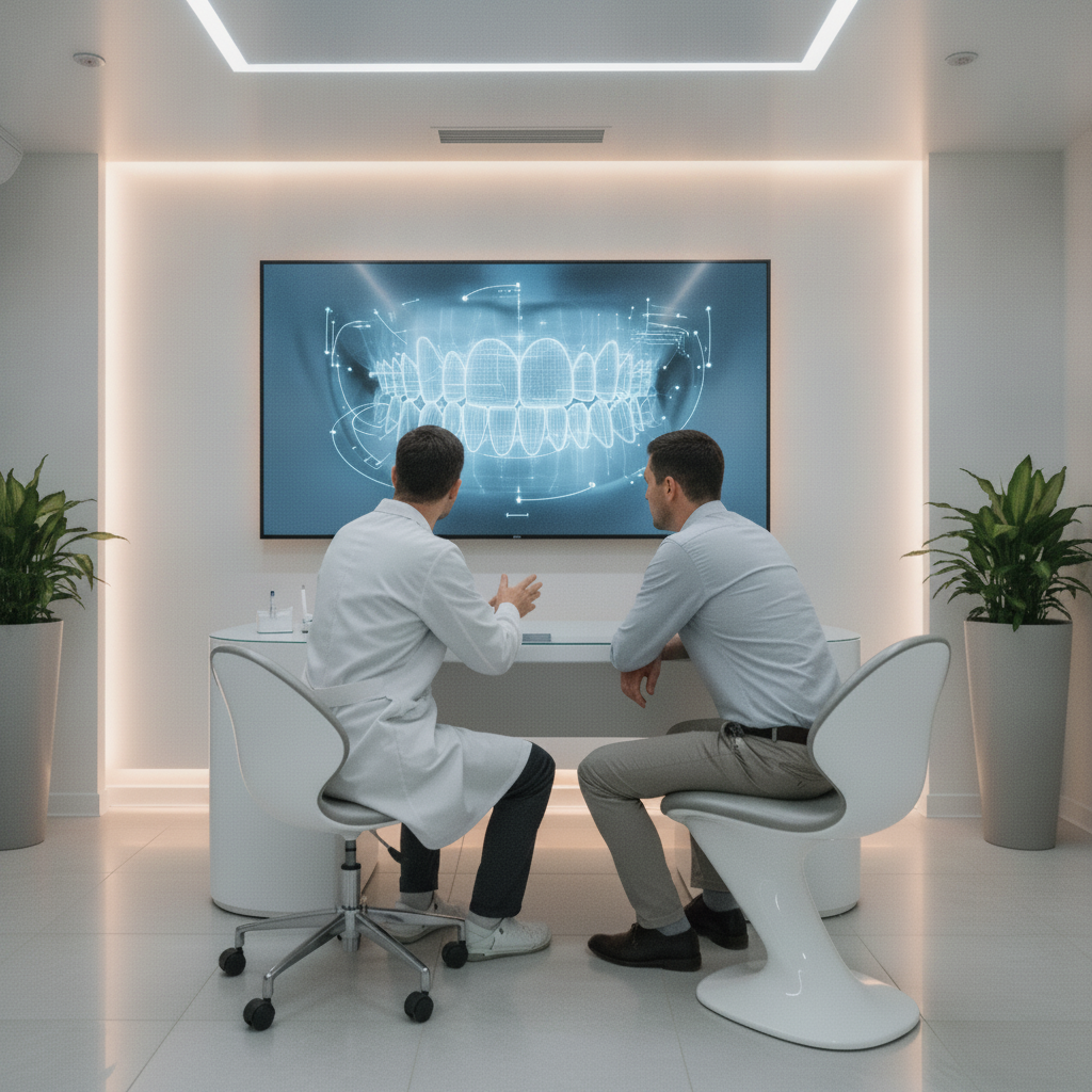 Planificación de sonrisa digital en consulta dental Smile Makeover en Madrid: visualización digital de la sonrisa soñada por el paciente