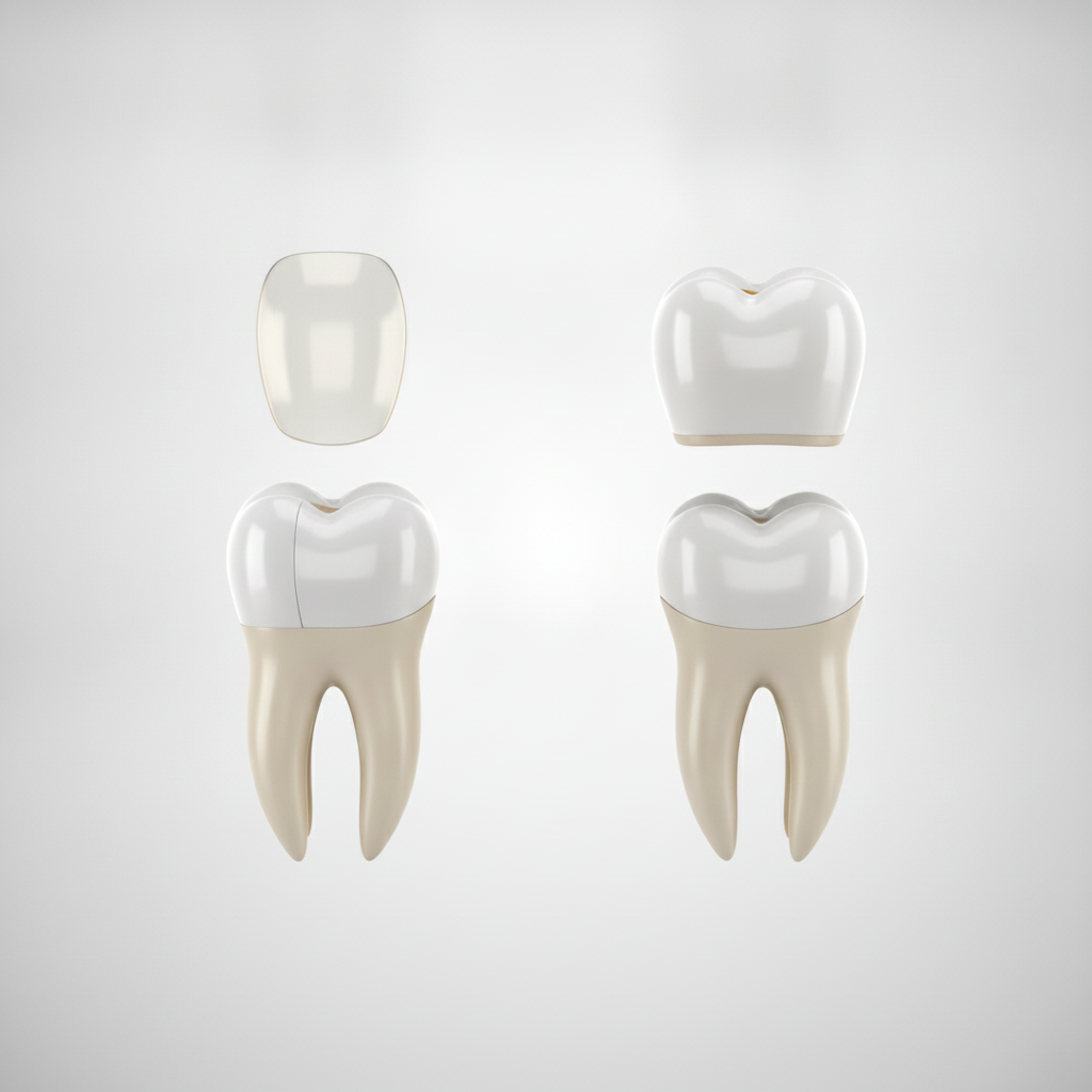 Preocupaciones estéticas y funcionales dentales aclaradas Carillas vs Coronas – Diferencias fundamentales en su preparación y aplicación dental para pacientes.