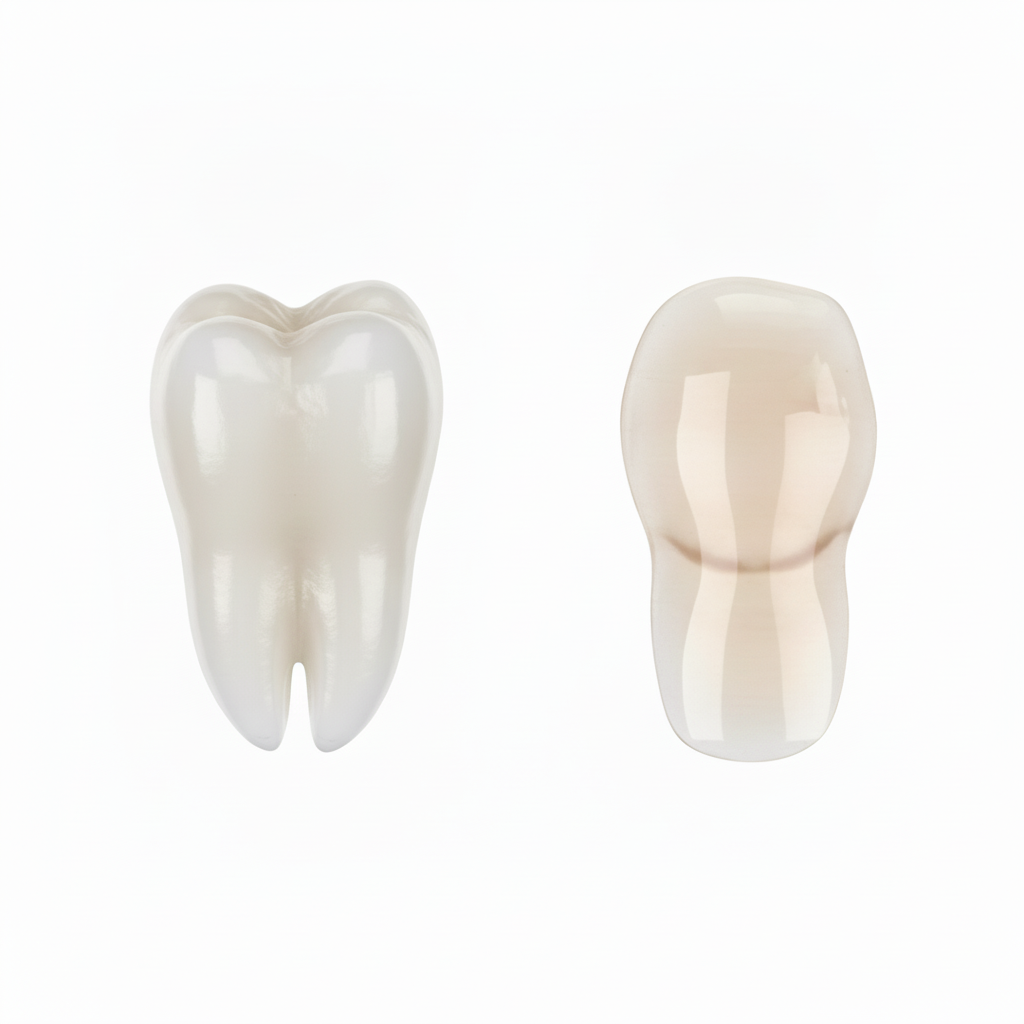 Zirconio y Porcelana: Restauraciones Dentales Zirconio vs Porcelana, una comparación detallada de sus propiedades estéticas y de resistencia en restauraciones dentales.