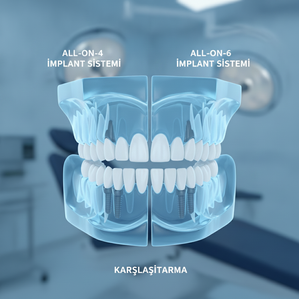 İmplant sistemlerinin çene kemiği destek karşılaştırması All-on-4 vs All-on-6 Implantes: İki sistemin çene kemiği üzerindeki destek farkı