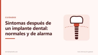 Ilustración: Síntomas después de un implante dental: normales y de alarma