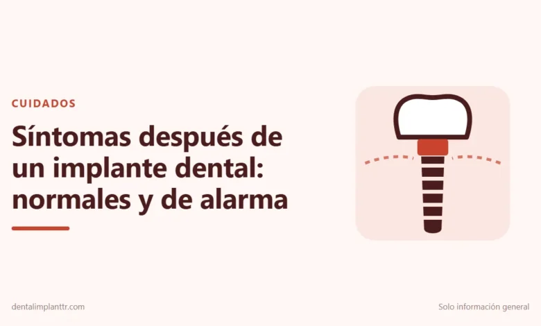 Ilustración: Síntomas después de un implante dental: normales y de alarma